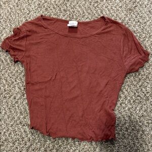 Brick Red Ribbed Tee